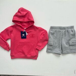 Champion Boys' 2-Piece Hoodie Shorts Set Outfit Size 4T
